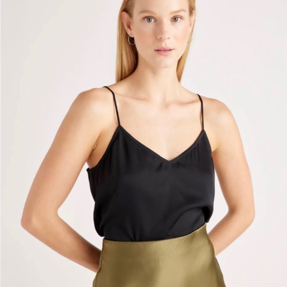 Black silk cami